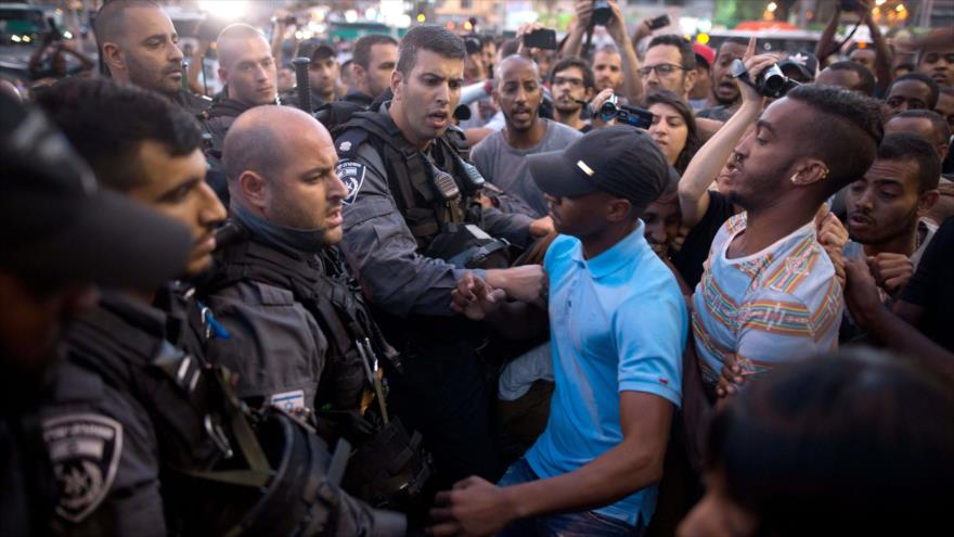 Protesta de los etíopes en Tel Aviv. El 3 de junio de 2015.