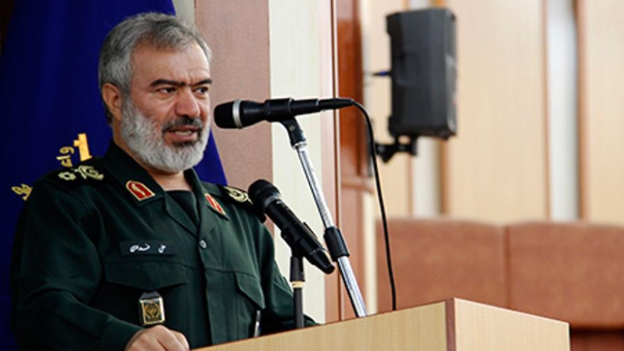 Comandante de la Fuerza Naval del Cuerpo de los Guardianes de la Revolución Islámica de Irán (CGRI), el contralmirante Ali Fadavi.
