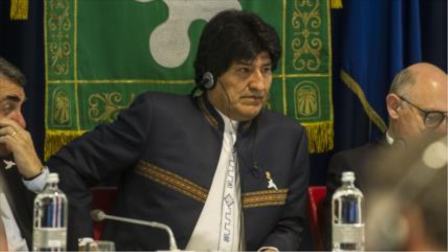 Presidente boliviano Evo Morales en la inauguración de la VII Conferencia Italia-América Latina en Italia, 12 de junio de 2015