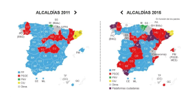  “Indignados” toman alcaldías de mayores ciudades españolas