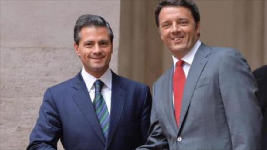 El premier italiano, Matteo Renzi (derecha), y el presidente mexicano, Enrique Peña Nieto (izquierda), 15 de junio de 2015.