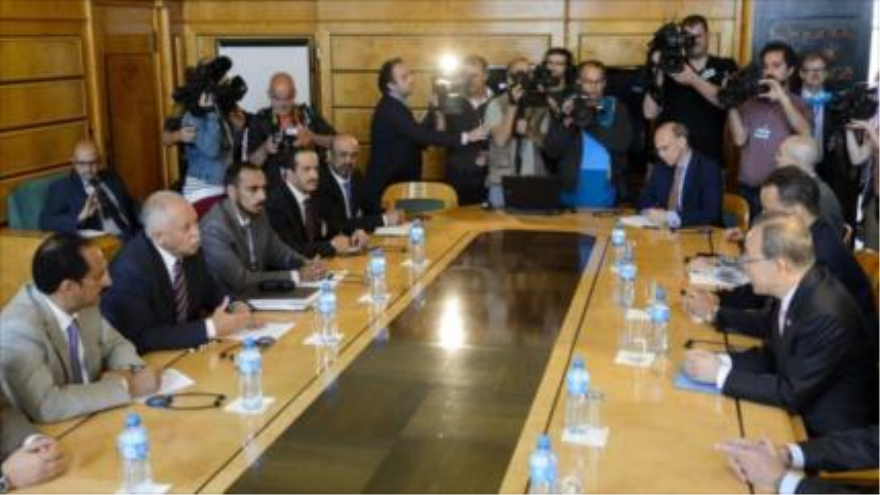 Una reunión entre representantes de la ONU y los del prófugo expresidente yemení, Abdu Rabu Mansur Hadi, en la ciudad suiza de Ginebra.