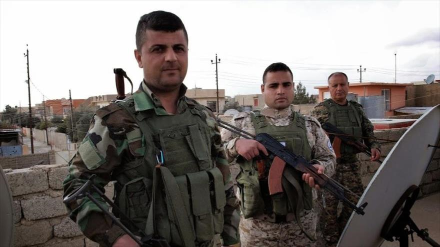 Milicianos cristianos de Tal Asqaf, en el norte de Irak.