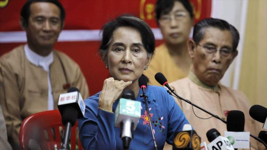 La líder del partido opositor birmano, la Liga Nacional para la Democracia (LND), Aung San Suu Kyi.