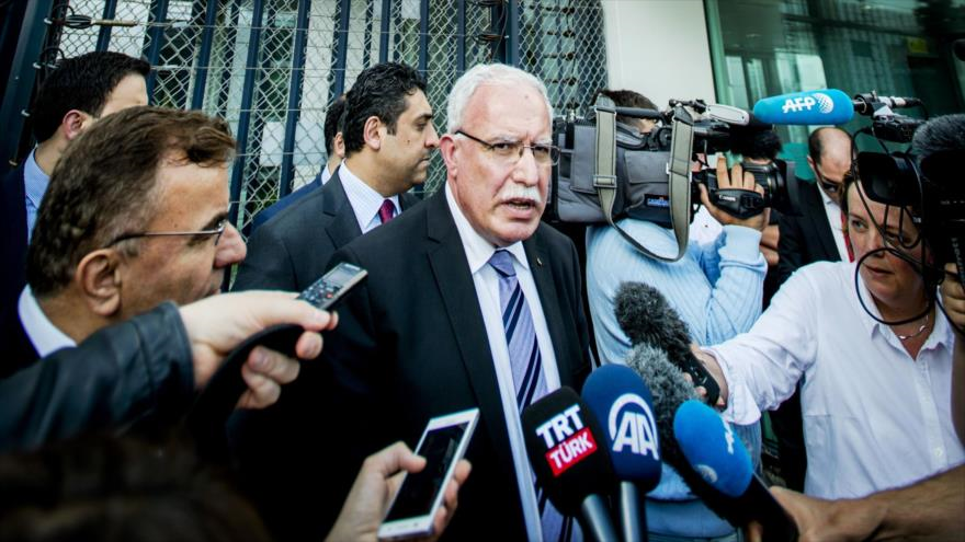 El ministro palestino de Exteriores, Riad al-Maliki, en La Haya, sede del Corte Penal Internacional (CPI). 25 de junio de 2015