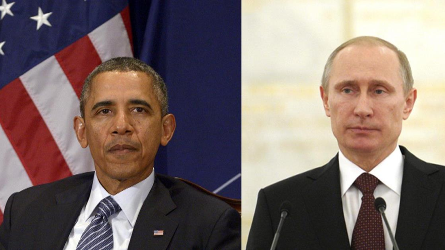 El presidente ruso, Vladimir Putin (dcha), y su homólogo estadounidense, Barack Obama.