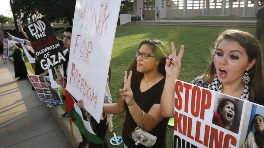 Una protesta propalestina en Dallas, Estados Unidos, 3 de agosto de 2014.