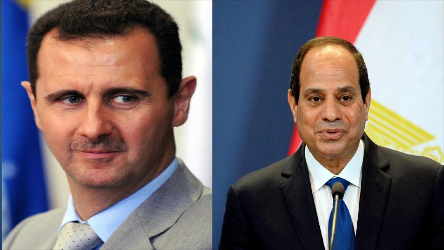 El presidente sirio, Bashar al-Asad (izquierda) y su homólogo egipcio, Abdel Fatah al-Sisi.