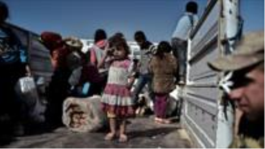 Niños desplazadosdebido a los ataques del grupo terrorista EIIL en la ciudad de Kobani.