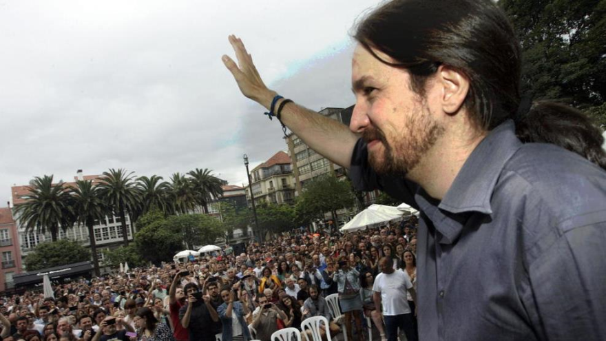 El secretario general del partido español Podemos, Pablo Iglesias