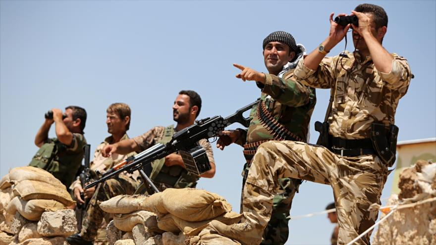 Combatientes de las Unidades de protección del pueblo (YPG), brazo militar de las facciones kurdas en Siria.