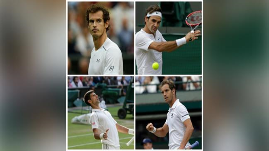 Andy Murray, Roger Federer, Novak Djokovic y Richard Gasquet.
