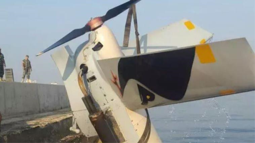 El dron espía israelí derribado en aguas libanesas. 11 de julio de 2015