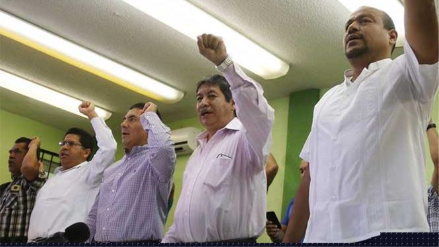 Una reunión de la Coordinadora Nacional de Trabajadores de la Educación (CNTE) en México.