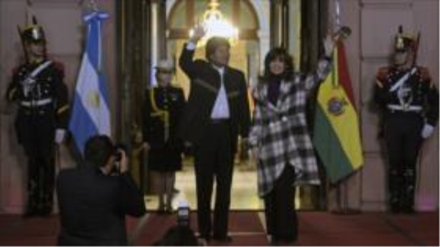 Presidente boliviano Evo Morales y su homologa argentina Cristina Kirchner en Buenos Aires, capital de Argentina. 15 de junio de 2015
