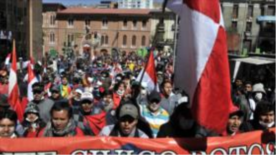 Una protesta de los residentes de Potosí en La Paz, capital de Bolivia. 17 de julio de 2015