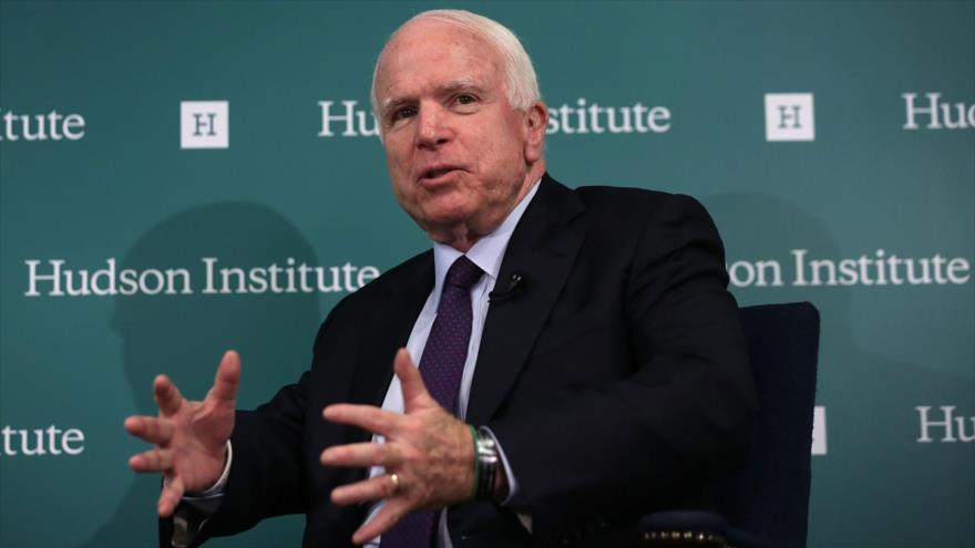El senador republicano estadounidense John McCain, durante su discurso en el Instituto de Hudson. 21 de julio de 2015