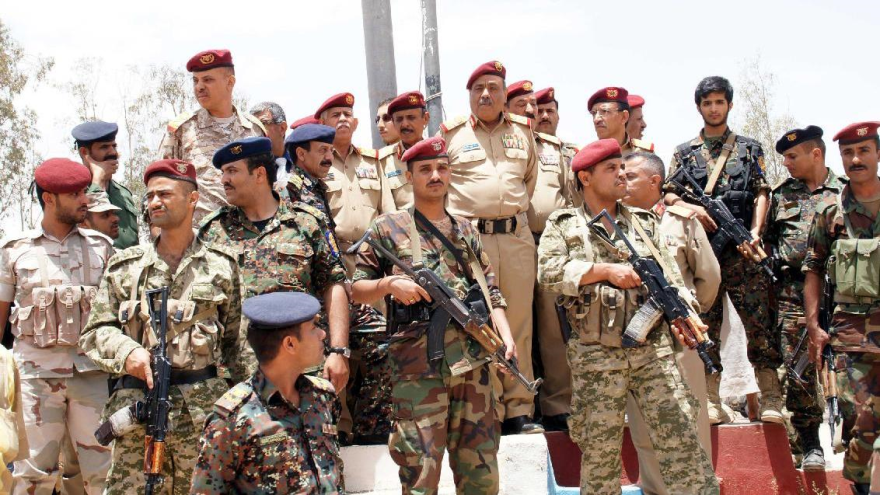 Soldados del Ejército yemení.