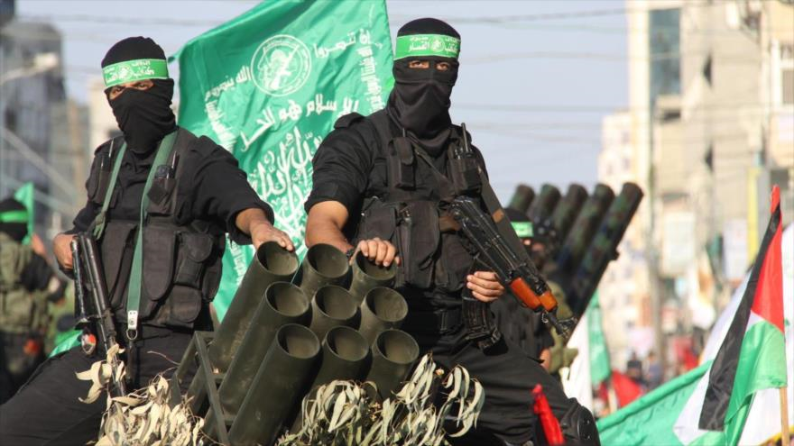 Combatientes de las Brigadas Ezzedin al-Qassam, brazo militar de HAMAS. 
