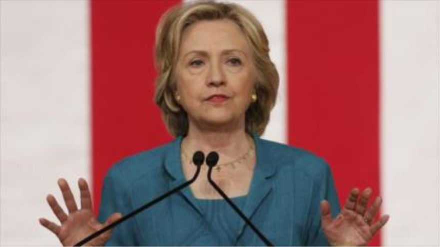 La precandidata demócrata a las presidenciales de EE.UU.Hillary Clinton durante su intervención en la Universidad Internacional de Florida, en Miami.