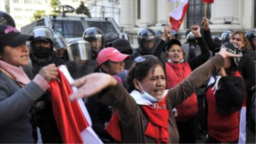 Protesta de los residentes de Potosí en la ciudad capitalina de La Paz, en Boivia, 17 de julio de 2015.