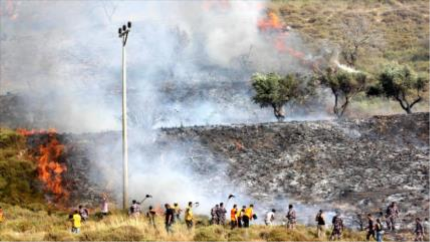 Colonos israelíes queman tierras de cultivos de los palestinos en la ocupada Cisjordania.