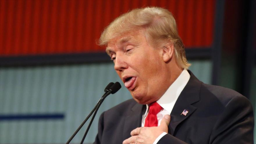 El precandidato presidencial, Donald Trump, durante el primer debate republicano emitido por la cadena norteamericana Fox News, 6 de Agosto de 2015