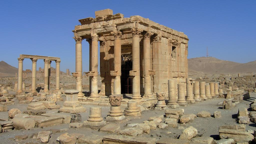 El templo de Baalshamin, en la antigua ciudad de Palmira, centro de Siria.