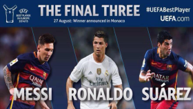 Messi, Suárez y Ronaldo, candidatos al mejor jugador de la UEFA