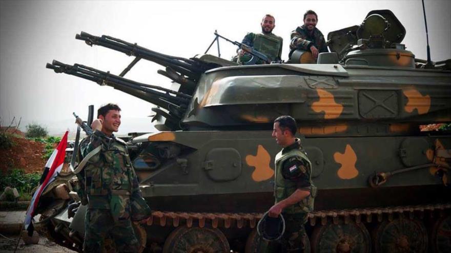 Soldados del Ejército sirio.