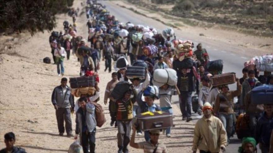 Refugiados sirios que huyen del conflicto terrorista creado en su país.