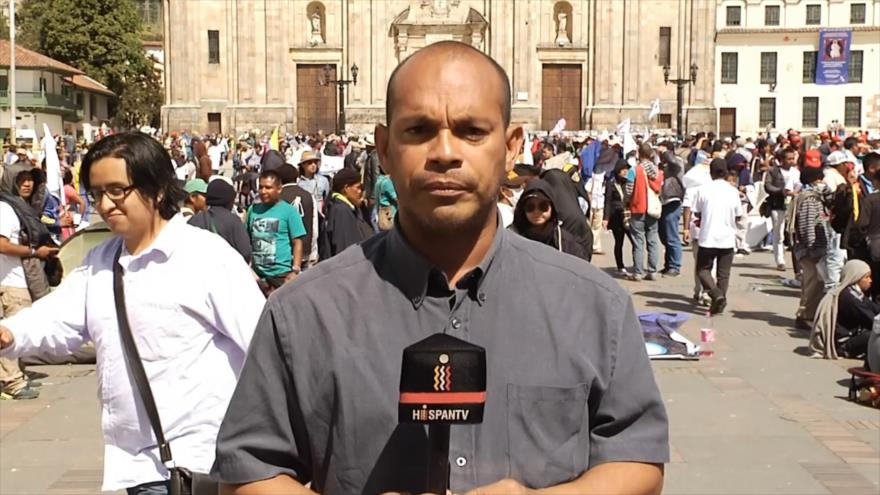 Indígenas y campesinos colombianos reclaman garantías sociales