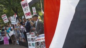 Marcha antisaudí frente a Casa Blanca denuncia agresión a Yemen