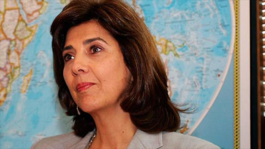 La ministra de Exteriores colombiana, María Ángela Holguín, en una rueda de prensa realizada jueves.