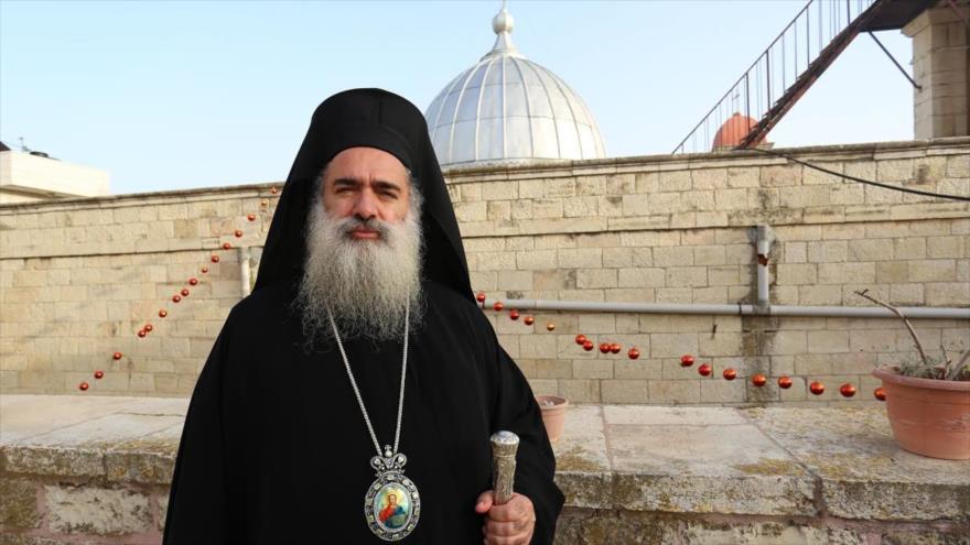 Ataolá Hanna, el arzobispo Teodosio Sebastia, de la Iglesia Ortodoxa Griega la ciudad de Al-Quds