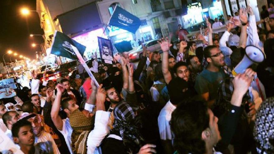 Una manifestación antigubernamental en Arabia Saudí.