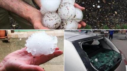 Video: Granizos de tamaño de pelotas de beisbol sacuden Nápoles
