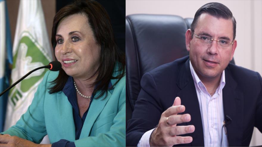 Los candidatos presidenciales guatemaltecos: Exprimera dama Sandra Torres (izda.) y el multimillonario Manuel Baldizón (dcha.).