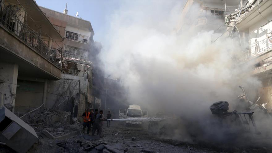 El grupo terrorista EIIL (Daesh, en árabe) ataca con gas mostaza la ciudad siria de Alepo (noroeste).