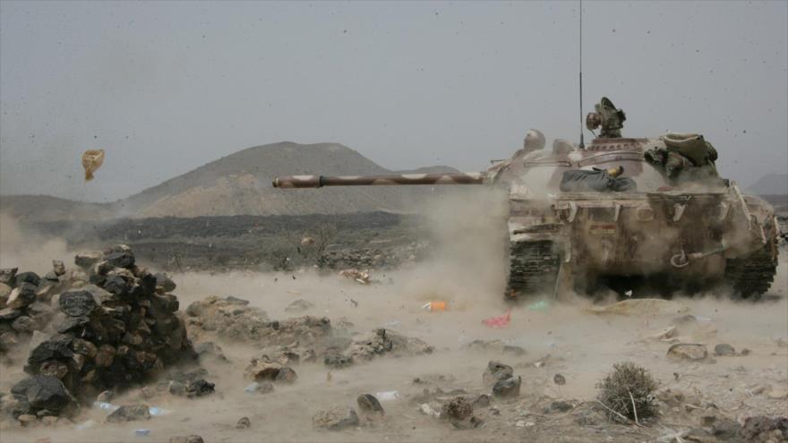 Un tanque del Ejército yemení.