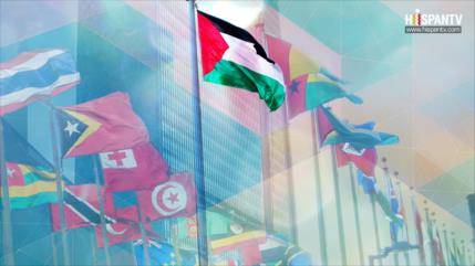 Izamiento de bandera palestina en ONU, símbolo de la lucha del pueblo