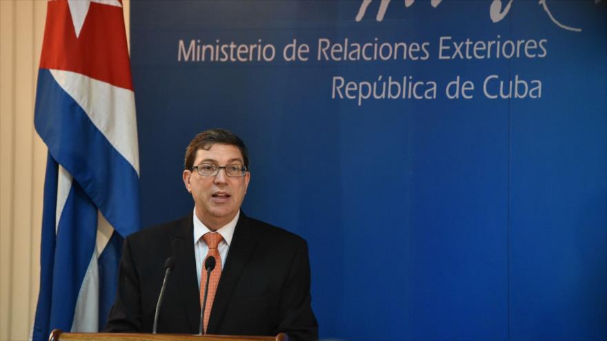 El ministro cubano de Asuntos Exteriores, Bruno Rodríguez, ofrece una rueda de prensa en La Habana, 16 de septiembre de 2015.