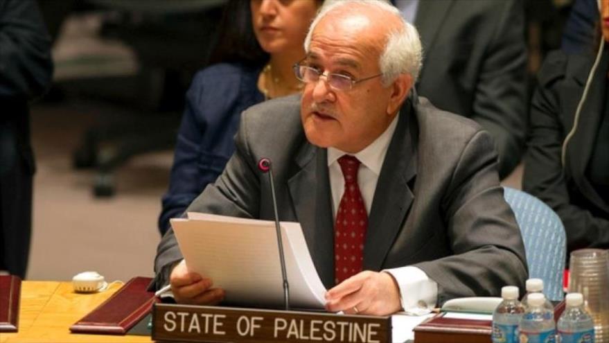 Embajador de Palestina ante la ONU, Riad Mansur.