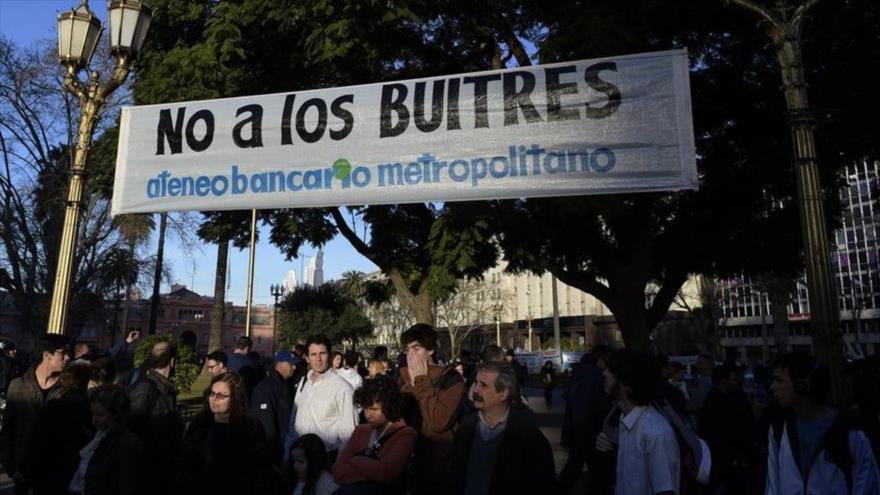 Una manifestación en Argentina contra las acciones de los fondos buitre.