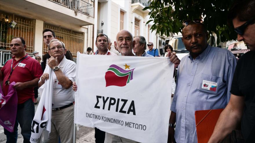 Los simpatizantes del partido Syriza, que lidera el ex primer ministro de Grecia Alexis Tsipras. 20 de septiembre de 2015.