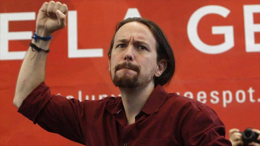 Mitin electoral del secretario general del Partido español Podemos, Pablo Iglesias, en la ciudad catalana de Sabadell, en Barcelona (noreste). 20 de septiembre de 2015.