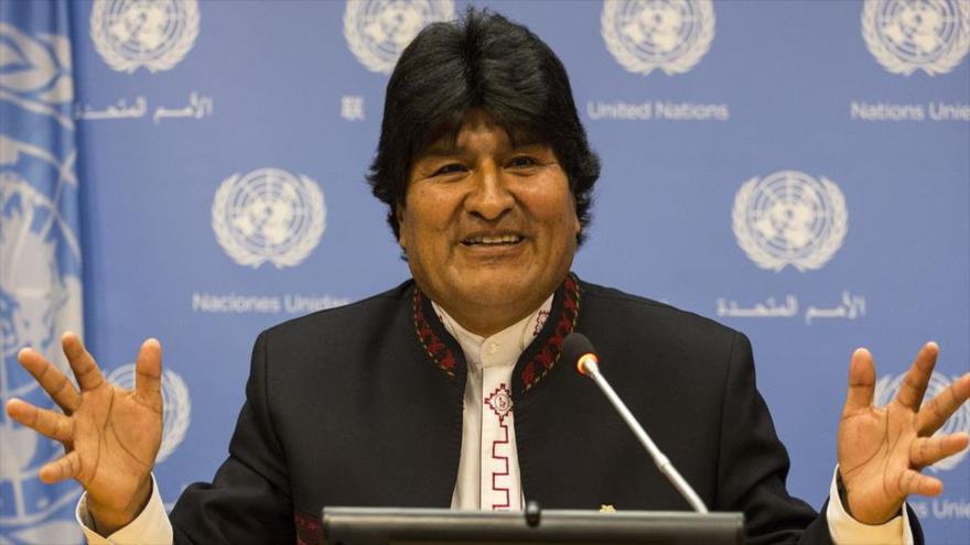 El presidente boliviano, Evo Morales, en Nueva York, donde asiste a la septuagésima sesión de la Asamblea de la Organización de Naciones Unidas (ONU).