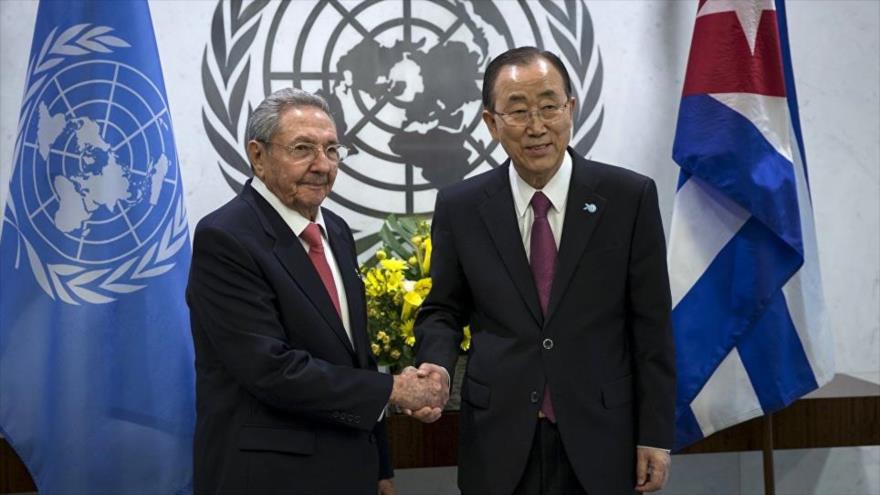 Ban Ki-moon y Raúl Castro abordan normalización de relaciones con EE.UU. en la sede de la Naciones Unidas (ONU).