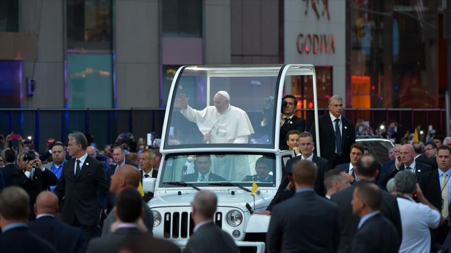 El papa Francisco durante su visita a Nueva York, EE.UU. 24 de septiembre de 2015.