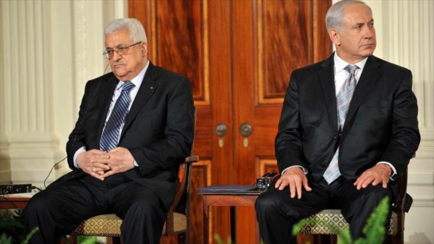 El presidente palestino, Mahmud Abás(izda.), y el premier israelí, Benyamin Netanyahu.